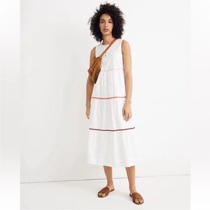Madewell 💕 Host Pick 💕 Rickrack Cattail White Tiered Dress